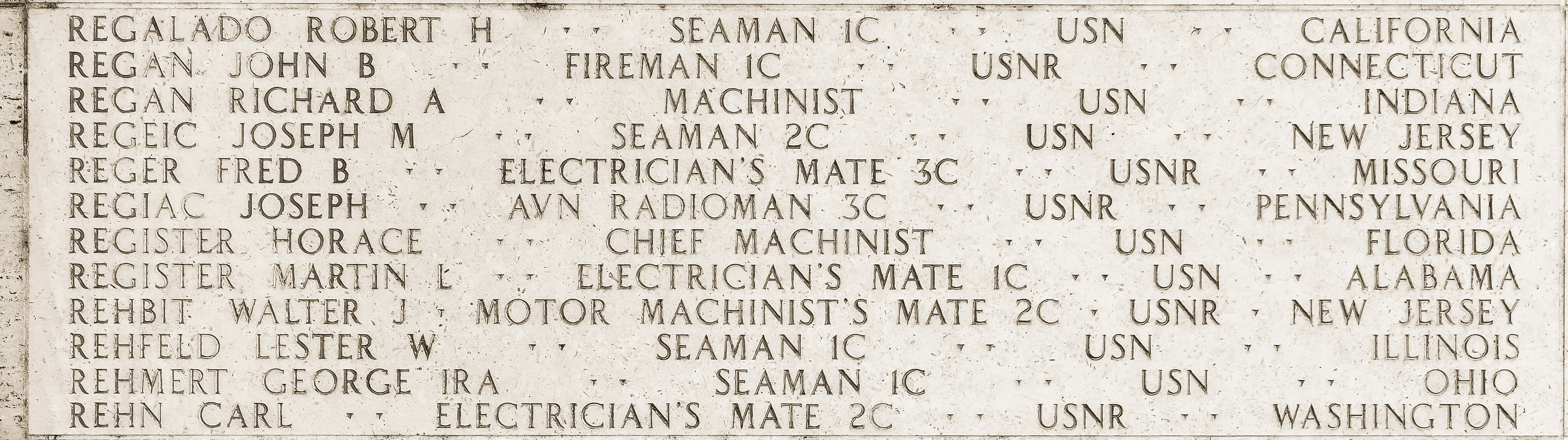 Martin L. Register, Electrician's Mate First Class